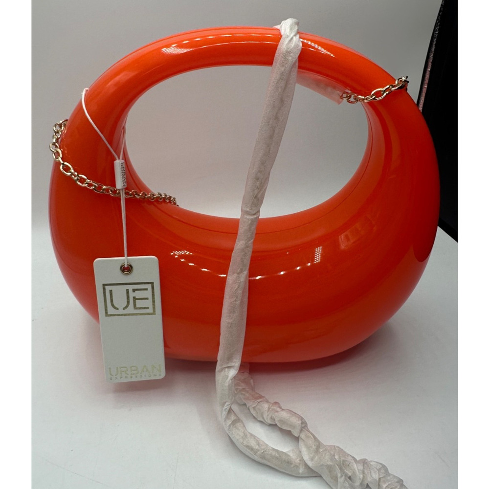 New Orange Acrylic Bag Urban Expressions NWT 69.95 Y2K |90s Purse Chanin - Picture 1 of 6